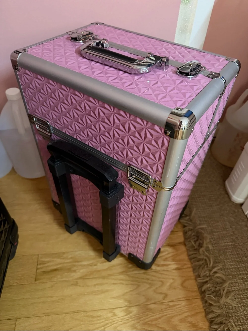 Rolling Makeup Train Case Cosmetic Box Portable Makeup (bundle)